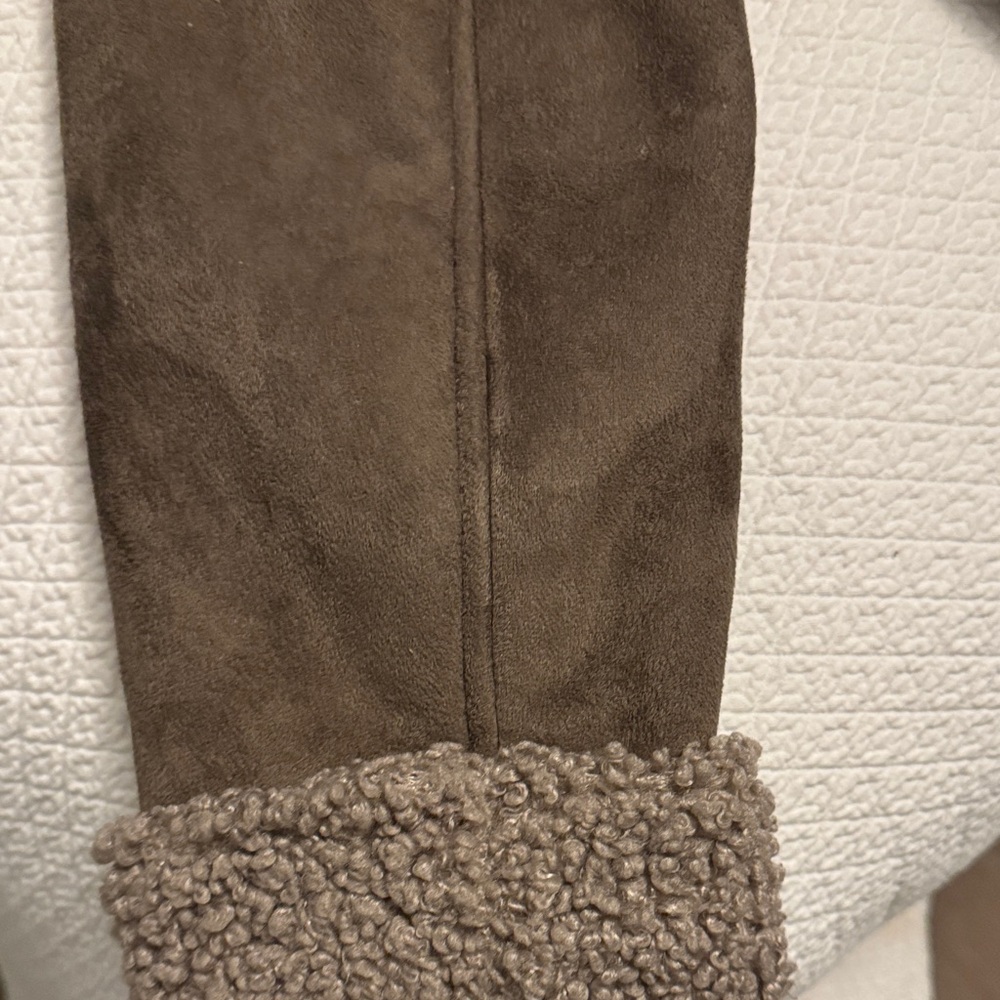 Zara TRF Women’s Brown Suede And Sherpa Fleece Jacket - Picture 9 of 12